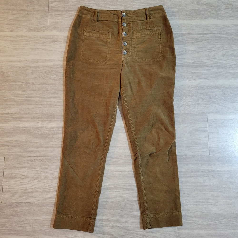 Free People Camel Brown High Rise Button Fly Straight Leg Pants Size 6(29x25.5)